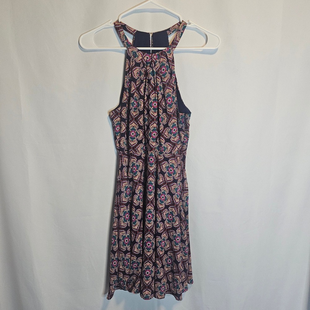 Express Womens Size 2 Medallion Print Halter Sleeveless Mini Dress‎
